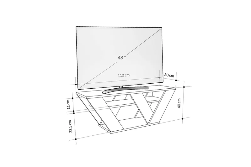 Pipralla Tv-bänk 110 cm - Vit marmor - Möbler - Tv möbel & mediamöbel - TV bänk & mediabänk