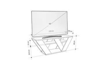 Pipralla Tv-bänk 110 cm - Vit marmor - Möbler - Tv möbel & mediamöbel - TV bänk & mediabänk