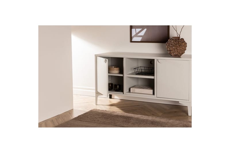 Piring Golvstående TV-bänk 120 cm med Förvaring i Metall - Beige - Möbler - Tv möbel & mediamöbel - TV bänk & mediabänk