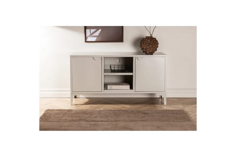 Piring Golvstående TV-bänk 120 cm med Förvaring i Metall - Beige - Möbler - Tv möbel & mediamöbel - TV bänk & mediabänk
