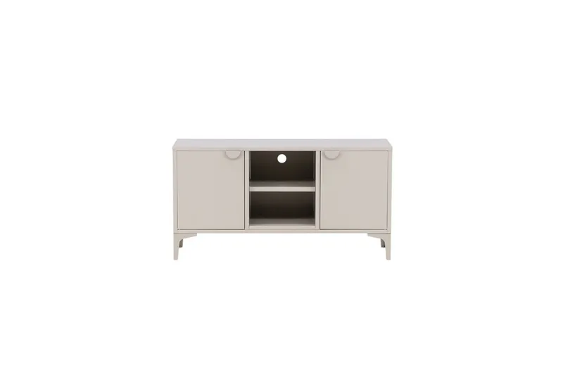 Piring Golvstående TV-bänk 120 cm med Förvaring i Metall, Beige
