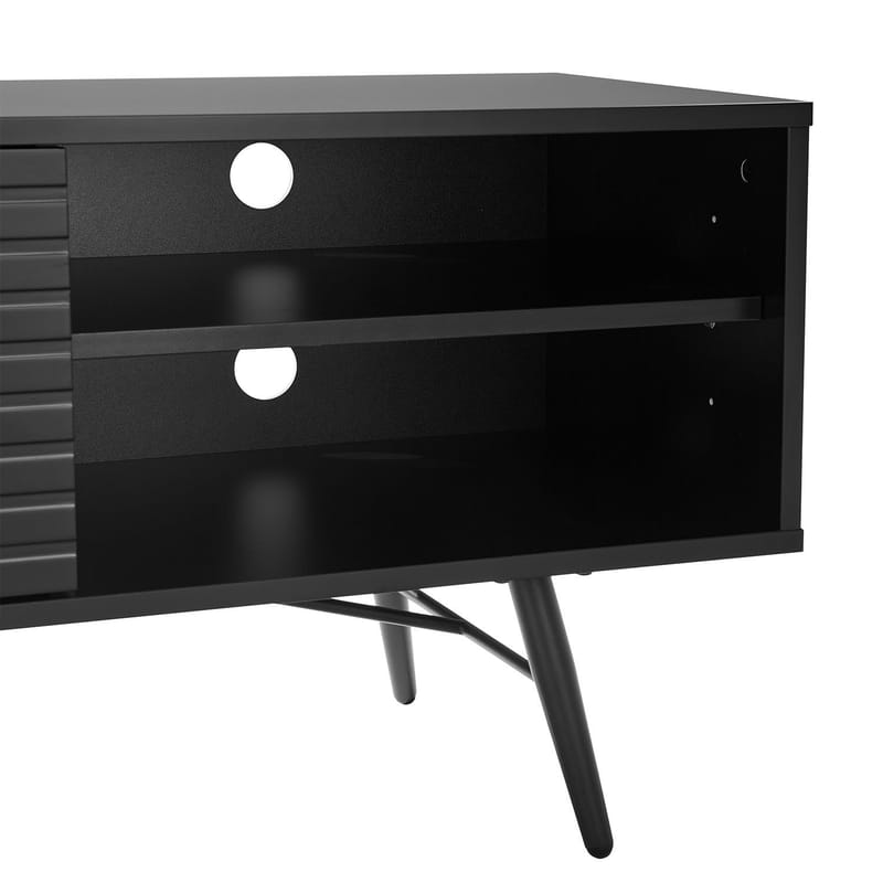 Pixar Golvstående TV-bänk 150 cm med Förvaring i Trä med Metallben - Svart - Möbler - Tv möbel & mediamöbel - TV bänk & mediabänk