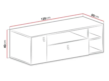 Planeta Golvstående Tv Bänk 120 cm med Förvaring i Målat Trä - Vit - Möbler - Tv möbel & mediamöbel - TV bänk & mediabänk