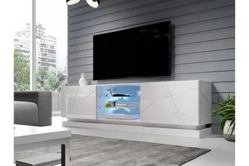 Qiu Tv-bänk 200 cm - Vit - Möbler - Tv möbel & mediamöbel - TV bänk & mediabänk