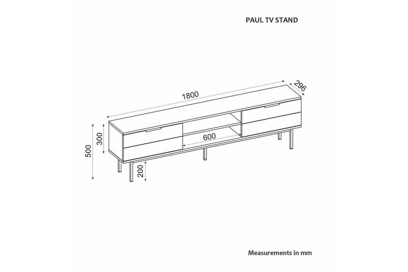 Ranjit Tv-bänk 180 cm - Vit - Möbler - Tv möbel & mediamöbel - TV bänk & mediabänk