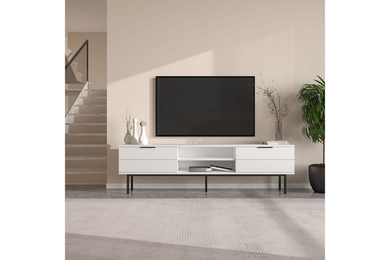 Ranjit Tv-bänk 180 cm - Vit - Möbler - Tv möbel & mediamöbel - TV bänk & mediabänk