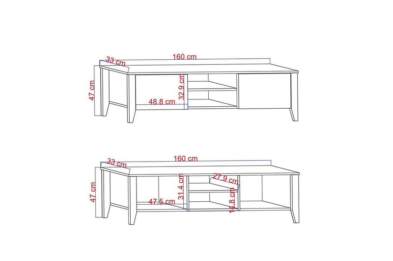 Ranko Tv-bänk 160 cm - Vit - Möbler - Tv möbel & mediamöbel - TV bänk & mediabänk