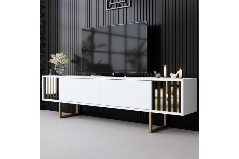 Rany Tv-bänk 180 cm - Guld/Vit - Möbler - Tv möbel & mediamöbel - TV bänk & mediabänk