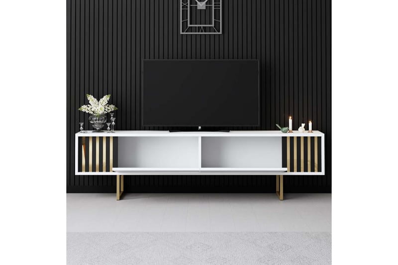 Rany Tv-bänk 180 cm - Guld/Vit - Möbler - Tv möbel & mediamöbel - TV bänk & mediabänk