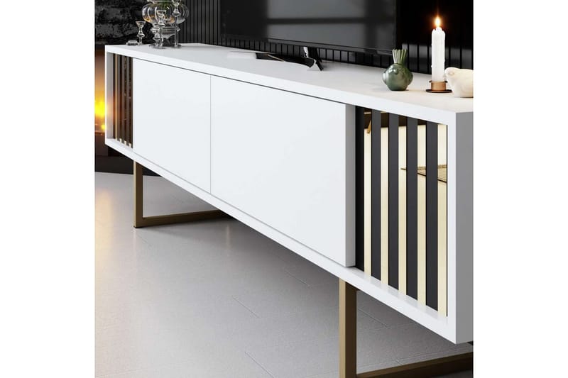 Rany Tv-bänk 180 cm - Guld/Vit - Möbler - Tv möbel & mediamöbel - TV bänk & mediabänk