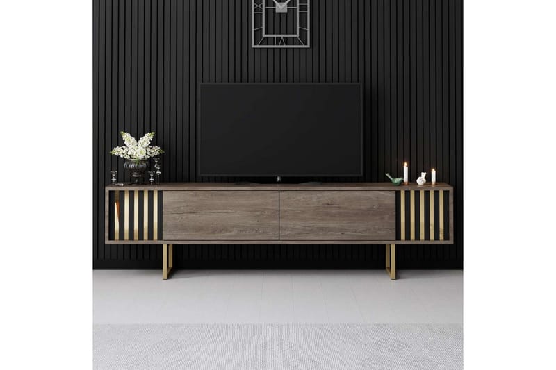 Rany Tv-bänk 180 cm - Rödfärgat trä/Guld - Möbler - Tv möbel & mediamöbel - TV bänk & mediabänk