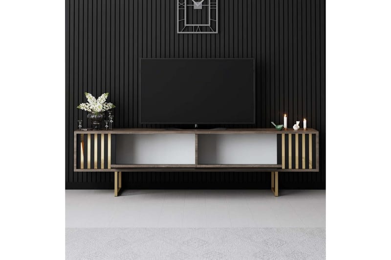 Rany Tv-bänk 180 cm - Rödfärgat trä/Guld - Möbler - Tv möbel & mediamöbel - TV bänk & mediabänk