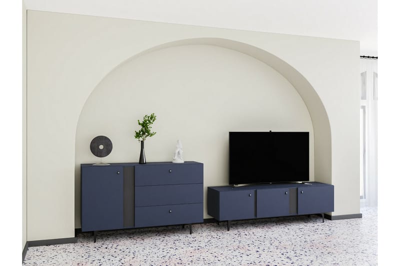 Rathmore Tv-skåp 165 cm - Blå - TV skåp