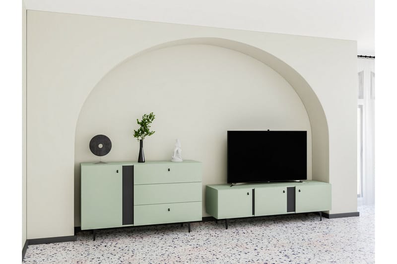 Rathmore Tv-skåp 165 cm - Grön - TV skåp