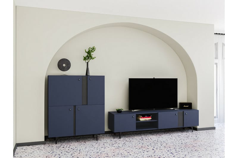 Rathmore Tv-skåp 200 cm - Blå - TV skåp