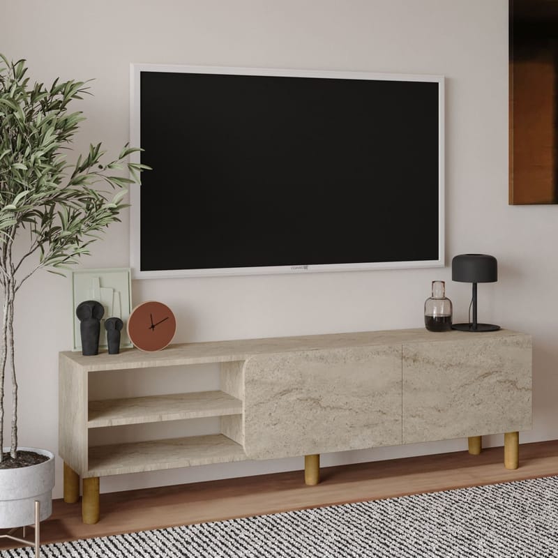 Relento Tv-bänk 150 cm - travertin - Möbler - Tv möbel & mediamöbel - TV bänk & mediabänk