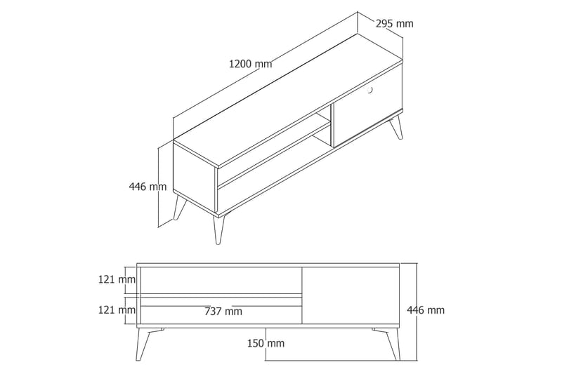 Reyne Tv-bänk 120 cm - Möbler - Tv möbel & mediamöbel - TV bänk & mediabänk
