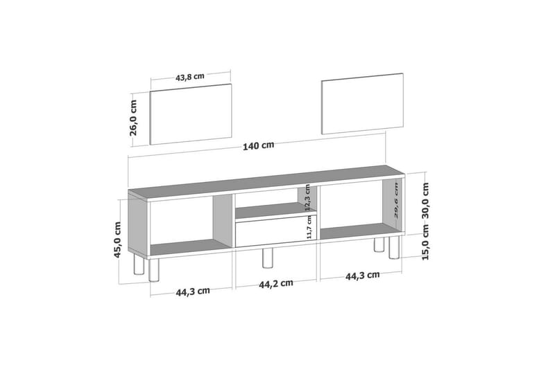 Rion Tv-bänk 140 cm - Beige - Möbler - Tv möbel & mediamöbel - TV bänk & mediabänk