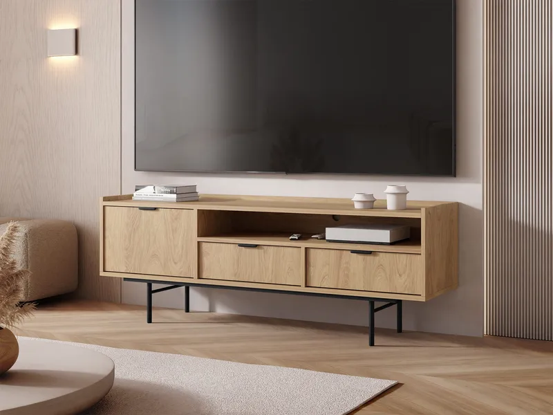 Rolden TV-bänk 150x55 cm - Hickoryek - Möbler - Tv möbel & mediamöbel - TV bänk & mediabänk