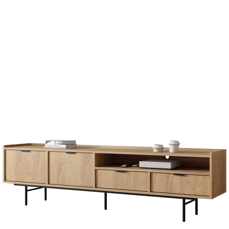Rolden TV-bänk 200x55 cm, Hickoryek