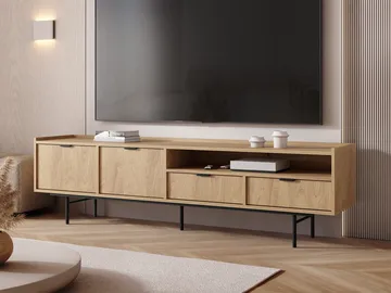 Rolden TV-bänk 200x55 cm - Hickoryek - Möbler - Tv möbel & mediamöbel - TV bänk & mediabänk