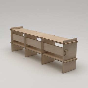 Ropira TV-bänk 220 cm Trä med Förvaring i Björk - Ljusbrun - Möbler - Tv möbel & mediamöbel - TV bänk & mediabänk