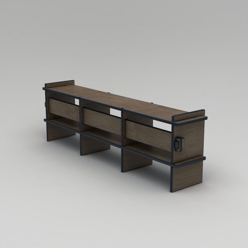 Ropira TV-bänk 220 cm - Valnöt - Möbler - Tv möbel & mediamöbel - Mediastativ & väggfäste