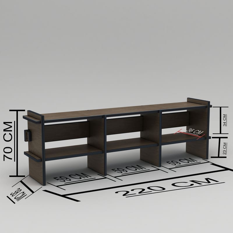 Ropira TV-bänk 220 cm - Valnöt - Möbler - Tv möbel & mediamöbel - Mediastativ & väggfäste