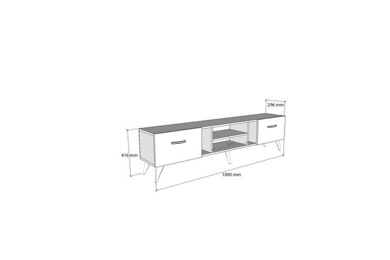 Rudy Tv-bänk 180x29,6 cm Brun - Hanah Home - TV bänk & mediabänk