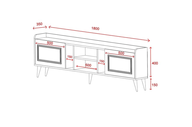 Rudy Tv-bänk 180x35 cm Brun - Hanah Home - Möbler - Tv möbel & mediamöbel - TV bänk & mediabänk