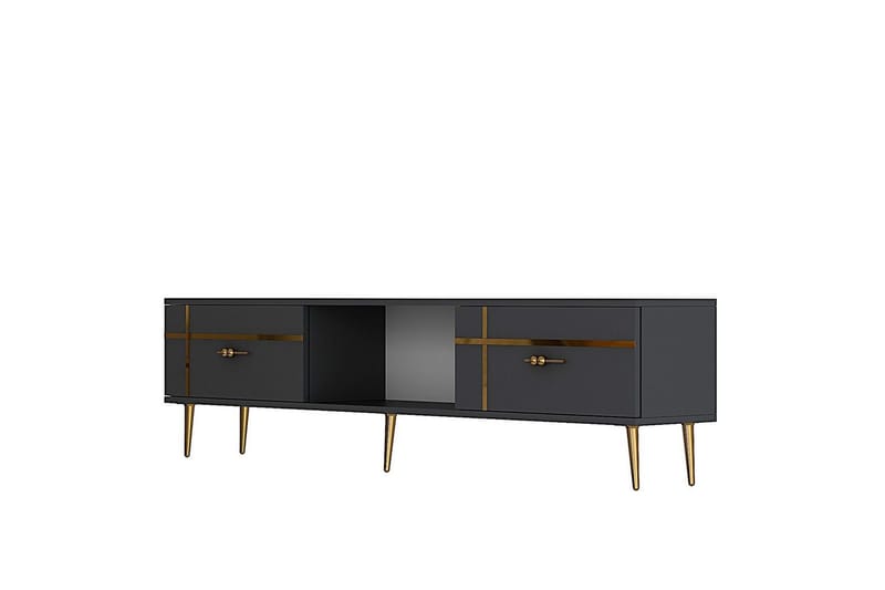 Safiya Tv-bänk 150 cm - Antracit/Guld - Möbler - Tv möbel & mediamöbel - TV bänk & mediabänk