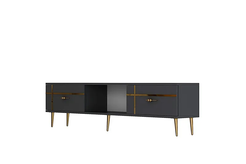 Safiya Tv-bänk 150 cm - Antracit/Guld - Möbler - Tv möbel & mediamöbel - TV bänk & mediabänk