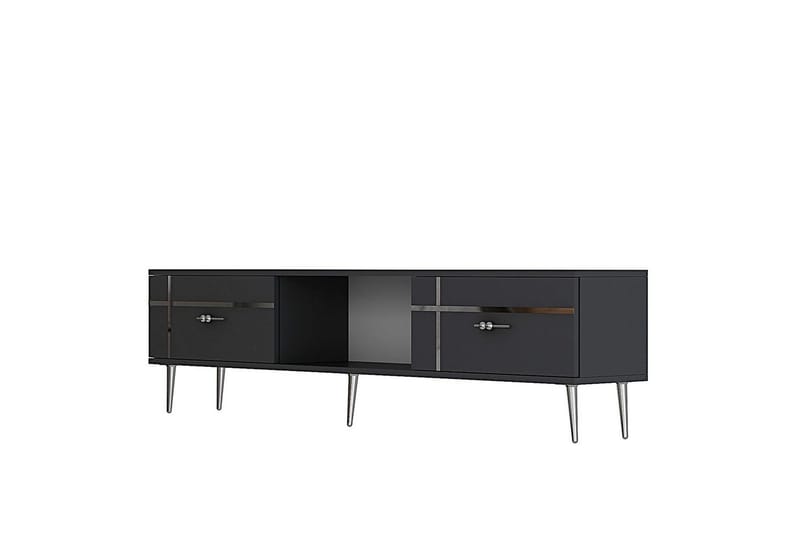 Safiya Tv-bänk 150 cm - Antracit/Silver - Möbler - Tv möbel & mediamöbel - TV bänk & mediabänk