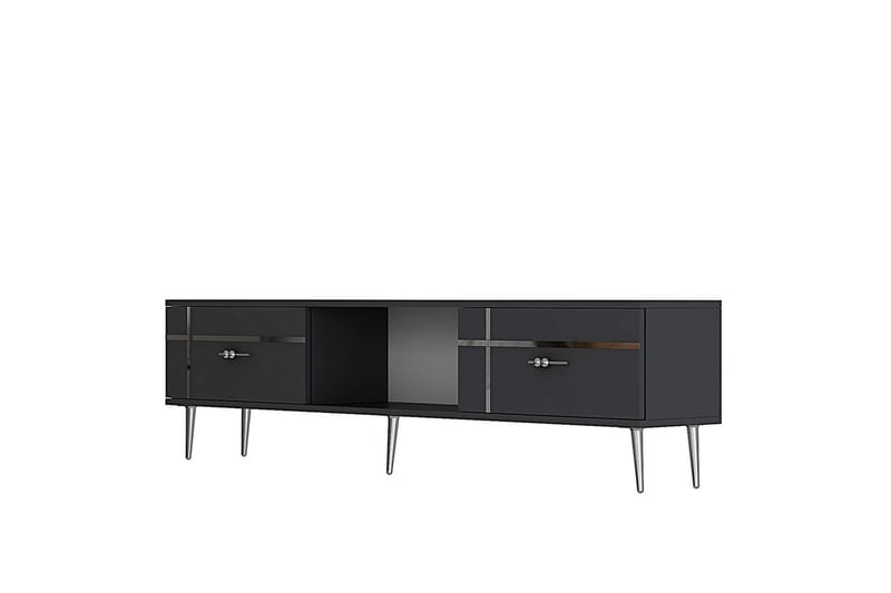 Safiya Tv-bänk 150 cm - Antracit/Silver - Möbler - Tv möbel & mediamöbel - TV bänk & mediabänk