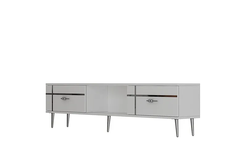Safiya Tv-bänk 150 cm - Vit/Silver - Möbler - Tv möbel & mediamöbel - TV bänk & mediabänk