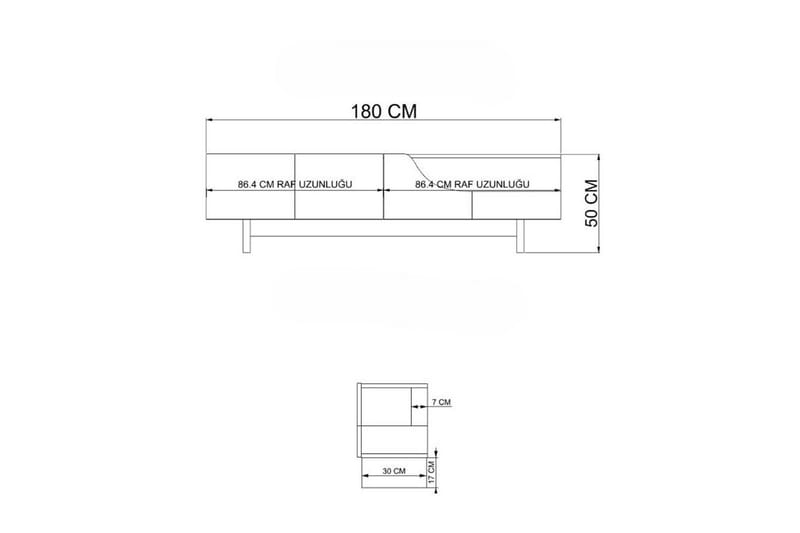 Safiya Tv-bänk 180 cm - Beige - Möbler - Tv möbel & mediamöbel - TV bänk & mediabänk