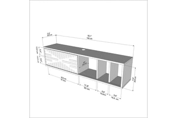 Saller Tv-bänk 140 cm - Antracit/Vit - Möbler - Tv möbel & mediamöbel - TV bänk & mediabänk