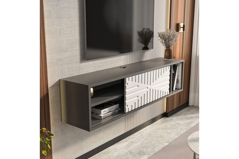 Saller Tv-bänk 140 cm - Antracit/Vit - Möbler - Tv möbel & mediamöbel - TV bänk & mediabänk