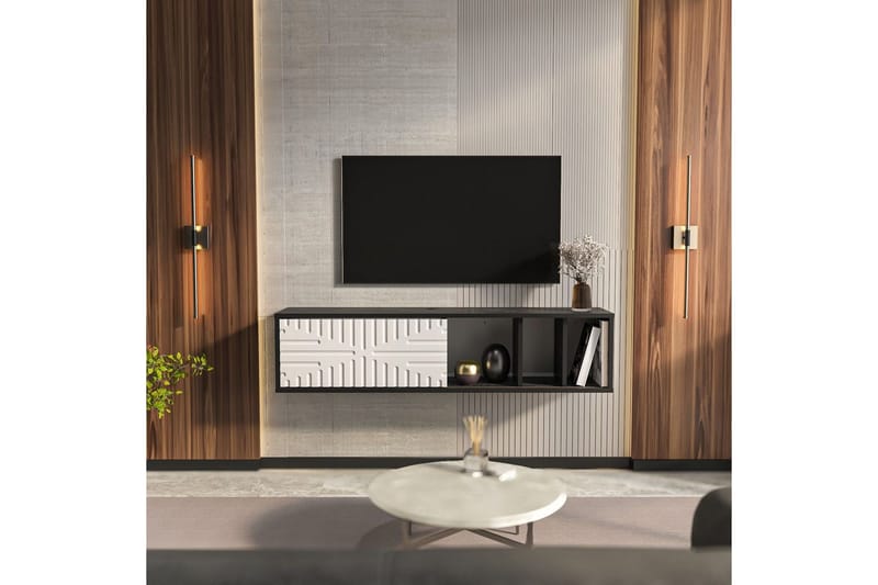 Saller Tv-bänk 140 cm - Svart/Vit - Möbler - Tv möbel & mediamöbel - TV bänk & mediabänk