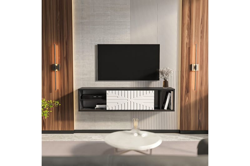 Saller Tv-bänk 140 cm - Svart/Vit - Möbler - Tv möbel & mediamöbel - TV bänk & mediabänk