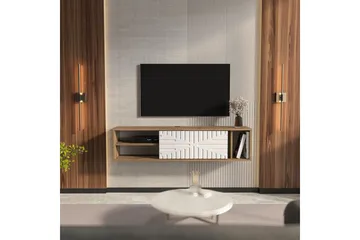 Saller Vägghängd Tv-bänk 140 cm med Förvaring i Valnöt - Valnötsbrun - Möbler - Tv möbel & mediamöbel - TV bänk & mediabänk