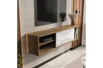 Saller Vägghängd Tv-bänk 140 cm med Förvaring i Valnöt - Valnötsbrun - Möbler - Tv möbel & mediamöbel - TV bänk & mediabänk