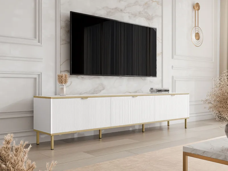 Salmor Tv-bänk 202 cm - Vit - Möbler - Tv möbel & mediamöbel - TV bänk & mediabänk