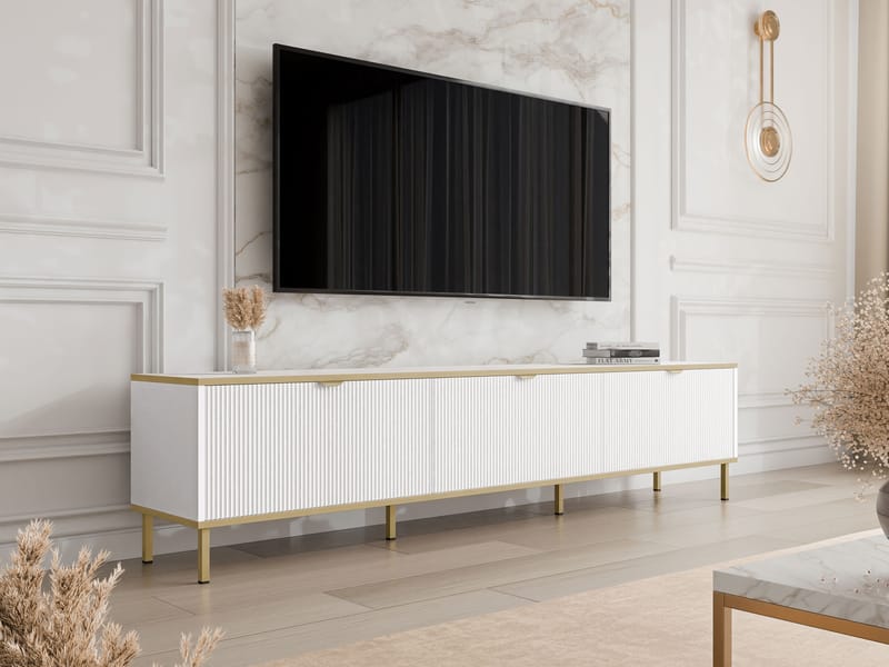 Salmor Tv-bänk 202 cm - Vit - Möbler - Tv möbel & mediamöbel - TV bänk & mediabänk