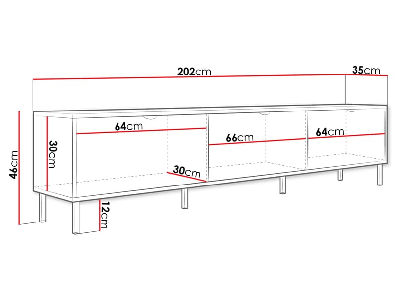 Salmor Tv-bänk 202 cm - Vit - Möbler - Tv möbel & mediamöbel - TV bänk & mediabänk