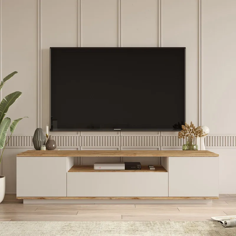 Sarnor TV-bänk 180x44,6x44,5 cm - Atlantic Pine och Cashmere - Möbler - Tv möbel & mediamöbel - TV bänk & mediabänk