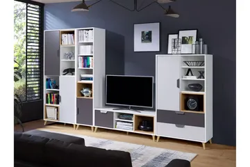 Sayuki Tv-möbelset 120 cm - Vit/Grå - Möbler - Tv möbel & mediamöbel - TV-möbelset