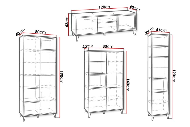 Sayuki Tv-möbelset 120 cm - Vit/Grå - Möbler - Tv möbel & mediamöbel - TV-möbelset
