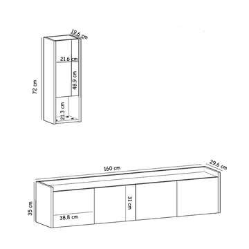 Semoure Tv-Bänk 160 cm - Möbler - Tv möbel & mediamöbel - TV bänk & mediabänk