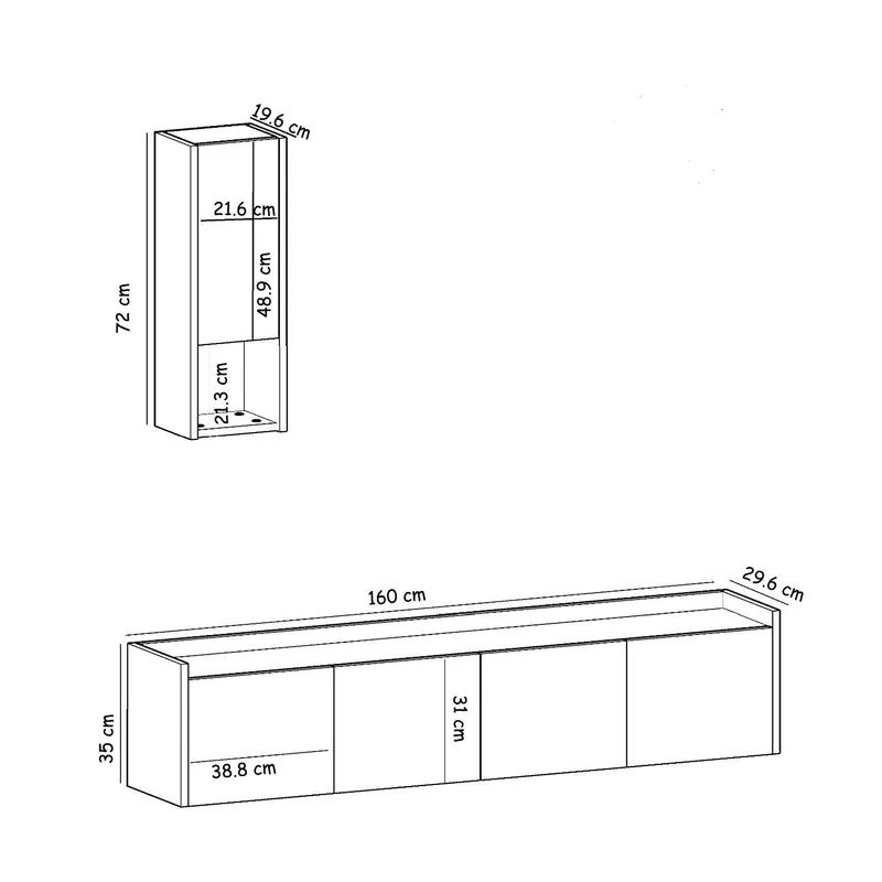 Semoure Tv-Bänk 160 cm - Möbler - Tv möbel & mediamöbel - TV bänk & mediabänk